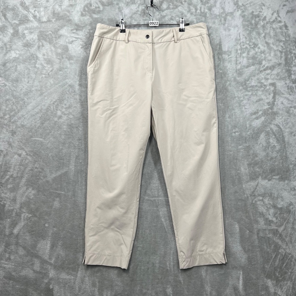 ABENDROTH Golf Pants Women's 16 Khaki Peggy Cropped Performance Stretch Wicking‎